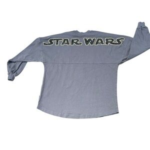 Disney Star Wars Spirit Jersey Size XS Long Sleeve Grey Galaxy Puff Print Parks